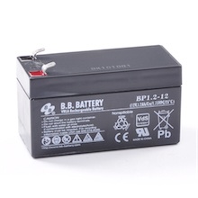 12V 1.2Ah Battery, Sealed Lead Acid battery (AGM), B.B. Battery BP1.2-12, VdS, 97x45x50 mm (LxWxH), Terminal T1 Faston 187 (4,75 mm)