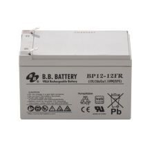 12V 12Ah Battery, Sealed Lead Acid battery (AGM), B.B. Battery BP12-12FR, VdS, flame retardant, 151x98x94 mm (LxWxH), Terminal T2 Faston 250 (6,3 mm)