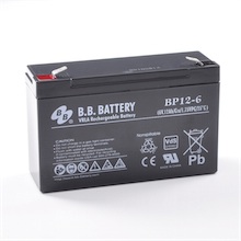 6V 12Ah Battery, Sealed Lead Acid battery (AGM), B.B. Battery BP12-6, VdS, 151x50x94 mm (LxWxH), Terminal T2 Faston 250 (6,3 mm)