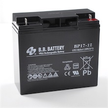 12V 17Ah Battery, Sealed Lead Acid battery (AGM), B.B. Battery BP17-12, VdS, 181x76x166 mm (LxWxH), Terminal B1 (Fitting M5 bolt and nut)