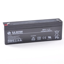 12V 2.3Ah Battery, Sealed Lead Acid battery (AGM), B.B. Battery BP2.3-12, VdS, 178x34x60 mm (LxWxH), Terminal T1 Faston 187 (4,75 mm)