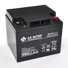 12V 40Ah Battery, Sealed Lead Acid battery (AGM), B.B. Battery BP40-12,  VdS, 197x165x171 mm (LxWxH), Terminal I2 (Insert M6)