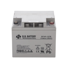 12V 40Ah Battery, Sealed Lead Acid battery (AGM), B.B. Battery BP40-12FR, VdS, flame retardant, 197x165x171 mm (LxWxH), Terminal I2 (Insert M6)
