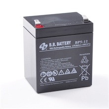 12V 5Ah Battery, Sealed Lead Acid battery (AGM), B.B. Battery BP5-12, 90x70x102 mm (LxWxH), Terminal T2 Faston 250 (6,3 mm)