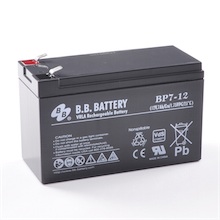 12V 7Ah Battery, Sealed Lead Acid battery (AGM), B.B. Battery BP7-12, VdS, 151x65x93 mm (LxWxH), Terminal T2 Faston 250 (6,3 mm)