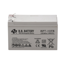 12V 7Ah Battery, Sealed Lead Acid battery (AGM) flame retardant, B.B. Battery BP7-12FR, replaces e.g. Panasonic LC-V127R2PG1