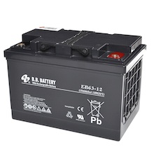12V 63Ah battery, Sealed Lead Acid battery (AGM), B.B. Battery EB63-12, 275x171x188 mm (LxWxH), Terminal I2 (Insert M6)