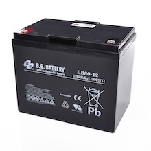 12V 80Ah Battery, Sealed Lead Acid battery (AGM), B.B. Battery EB80-12, 260x165x209 mm (LxWxH), Terminal I2 (Insert M6)