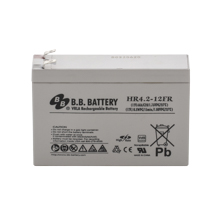 12V 4.2Ah Battery, Sealed Lead Acid battery (AGM), B.B. Battery HR4.2-12FR, VdS, flame retardant, replaces e.g. Panasonic UP-VW1220P1