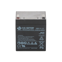 12V 5.5Ah Battery, Sealed Lead Acid battery (AGM), B.B. Battery HR5.5-12, 90x70x102 mm (LxWxH), Terminal T2 Faston 250 (6,3 mm)