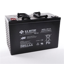 12V 110Ah Battery, Sealed Lead Acid battery (AGM), B.B. Battery MPL110-12 H, 330x173x212 mm (LxWxH), Terminal I2 (Insert M6)