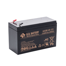 12V 10Ah Akku, AGM Bleiakku, B.B. Battery SHR10-12, 151x65x94 (lxbxh), Pol  T2 Faston 250 (6,3 mm)