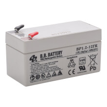 12V 1.2Ah Battery, Sealed Lead Acid battery (AGM), B.B. Battery BP1.2-12FR, VdS, flame retardant, replaces e.g.  Panasonic LC-R121R3PG