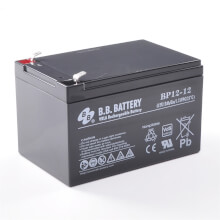 12V 12Ah Battery, Sealed Lead Acid battery (AGM), B.B. Battery BP12-12, VdS, 151x98x94 mm (LxWxH), Terminal T2 Faston 250 (6,3 mm)