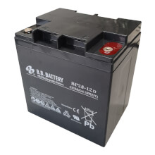 12V 28Ah Battery, Sealed Lead Acid battery (AGM), B.B. Battery BP28-12D, 165x125x175 mm (LxWxH), Terminal I1 (Insert M5)