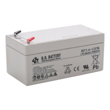 12V 6Ah Battery, Sealed Lead Acid battery (AGM), B.B. Battery HR6-12,  151x51x94 mm (LxWxH), Terminal T2 Faston 250 (6,3 mm)