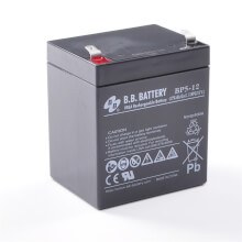 12V 5Ah Battery, Sealed Lead Acid battery (AGM), B.B. Battery BP5-12, 90x70x102 mm (LxWxH), Terminal T2 Faston 250 (6,3 mm)