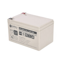 12V 12Ah battery, cyclic Sealed Lead Acid battery (AGM), battery-direct CYC-AGM-12-12, 151x98x94 mm (LxWxH), Terminal T2 Faston 250 (6,3mm)