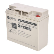12V 20Ah battery, cyclic Sealed Lead Acid battery (AGM), battery-direct CYC-AGM-12-20, 181x76x166 mm (LxWxH), Terminal B1 (Fitting M5 bolt and nut)