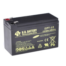 12V 17Ah Battery, Sealed Lead Acid battery (AGM), B.B. Battery BP17-12,  VdS, 181x76x166 mm (LxWxH), Terminal B1 (Fitting M5 bolt and nut)