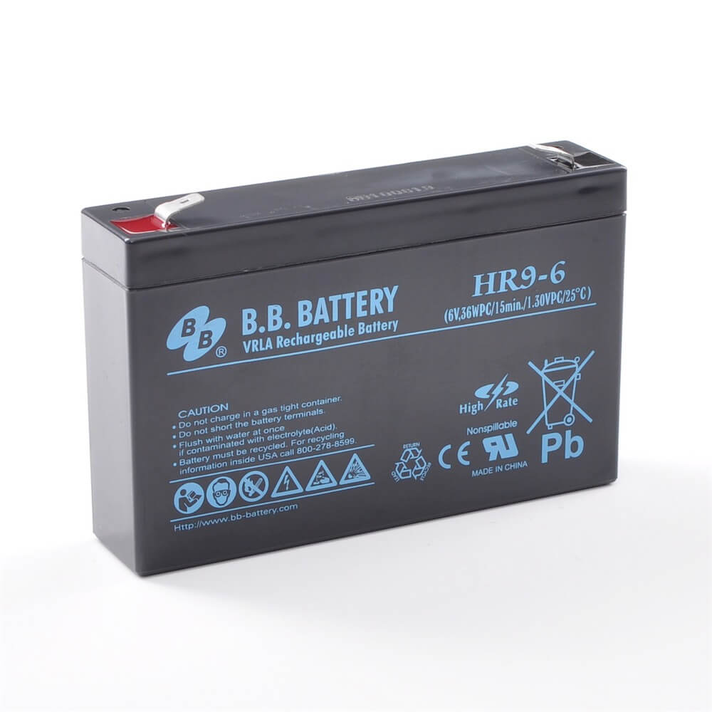 Battery HR9-6, 6V/9Ah, Sealed Lead Acid battery (AGM), 151x34x94 ...