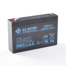 6V 9Ah Battery, Sealed Lead Acid battery (AGM), B.B. Battery HR9-6, 151x34x94 mm (LxWxH), Terminal T2 Faston 250 (6,3 mm)