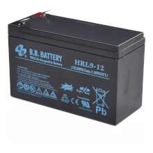 12V 9Ah Battery, Sealed Lead Acid battery (AGM), B.B. Battery HRL9-12, 151x65x94 mm (LxWxH), Terminal T2 Faston 250 (6,3 mm)