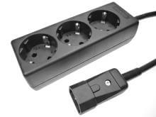 Multiple socket outlet 3-fold for connecting safety plugs to a UPS up to 10 A