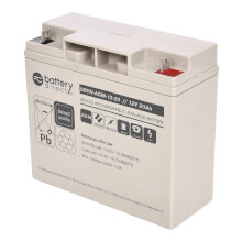 12V 20Ah Battery, Sealed Lead Acid battery (AGM), battery-direct SBYH-AGM-12-20, 181x77x167 mm (LxWxH), Terminal B1 (Fitting M5 bolt and nut)