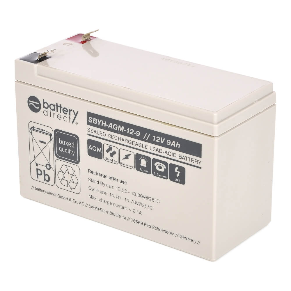 12V 9Ah Batterie au plomb (AGM), B.B. Battery HR9-12, 151x65x94 mm