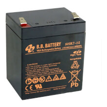 12V 7Ah Battery, Sealed Lead Acid battery (AGM), B.B. Battery SHR7-12, 90x70x102 (lxbxh), Terminal T2 Faston 250 (6,3 mm)